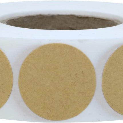1000PCS Kraft Circle Stickers, 1 Inch Round Blank Garage Sale Price Stickers, Kraft Coding Tag Labels, Brown Natural Envelope Seals for Home, Classroom, Jam, Canning Jar Labels.