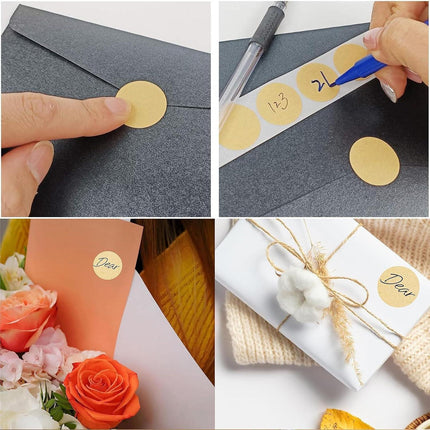 1000PCS Kraft Circle Stickers, 1 Inch Round Blank Garage Sale Price Stickers, Kraft Coding Tag Labels, Brown Natural Envelope Seals for Home, Classroom, Jam, Canning Jar Labels.