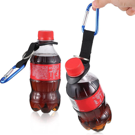 Durable Silicone Water Bottle Holder Hook Carrier with Carabiner Clip & Key Ring, Fits Any 12oz, 17oz and 25oz Water Bottles for Outdoor Activities Camping Hiking Traveling or Daily Use.