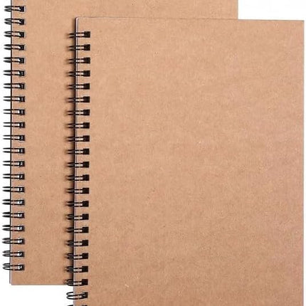 2 Pcs  -  Spiral Notebooks,  -  page notebook Wirebound Notepads 100 Pages (50 Sheets), 8.25" x 5.7".