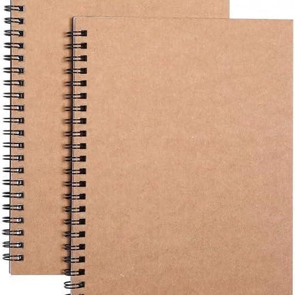 2 Pcs  -  Spiral Notebooks,  -  page notebook Wirebound Notepads 100 Pages (50 Sheets), 8.25" x 5.7".