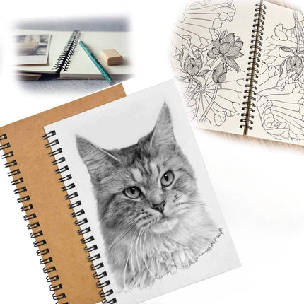 2 Pcs  -  Spiral Notebooks,  -  page notebook Wirebound Notepads 100 Pages (50 Sheets), 8.25" x 5.7".