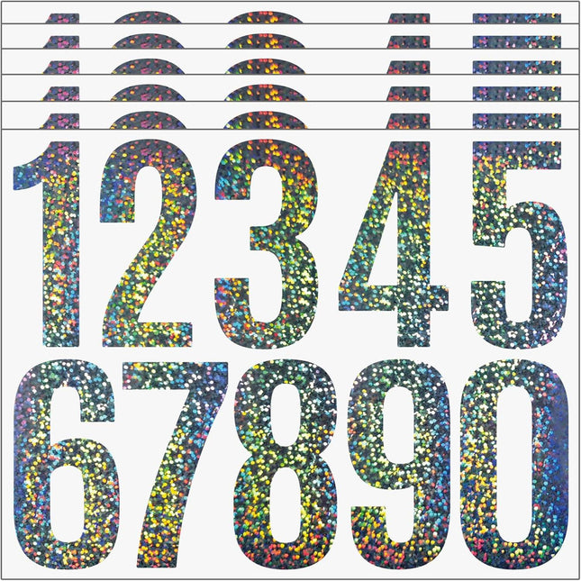 Reflective Mailbox Numbers Stickers,60 PCS Self Adhesive Vinyl Waterproof Number Stickers,6 Sheets Large 3 Inch 0-9 House Numbers,for Mailbox,Signs, Door, Cars,Garbage Bins,Address Numbers(Reflective).