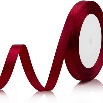 Red Ribbon for Gift Wrapping 3/8 Inch 25 Yds Dark Red Ribbon for Flower Bouquet Ribbon Gifts Bow Maker Mothers Day Fathers Day Ribbons for Crafts Hair Burgundy Ribbon for Christmas Tree Decorations.