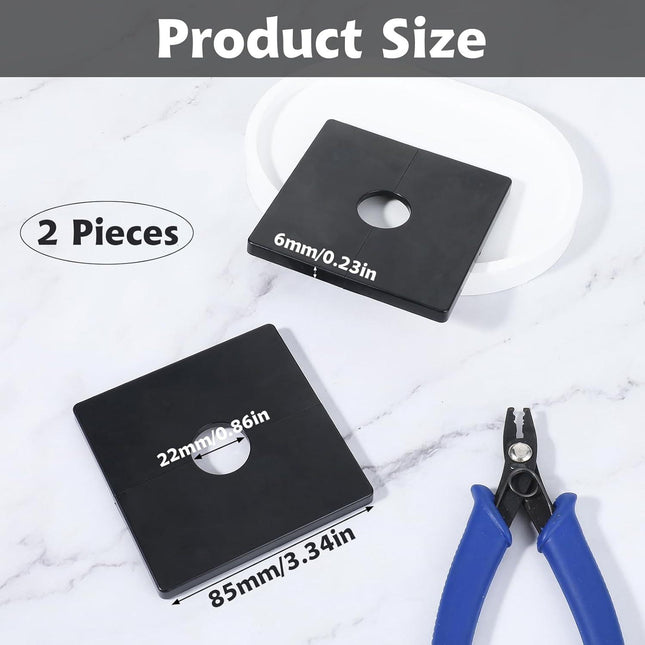 2 Pcs Plumbing Cover Plates, Square Shower Arm Flange Escutcheon Plate Wall Split Pipe Flange Cover Plate for Fixed Shower Head Faucet Standard 1/2 Inch Pipes (Black).