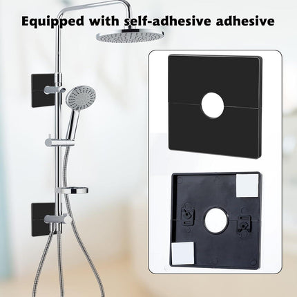 2 Pcs Plumbing Cover Plates, Square Shower Arm Flange Escutcheon Plate Wall Split Pipe Flange Cover Plate for Fixed Shower Head Faucet Standard 1/2 Inch Pipes (Black).