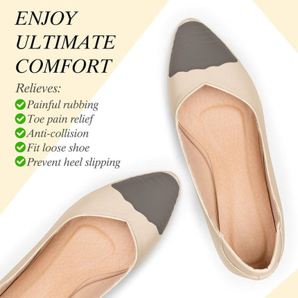 Shoe Filler Insert, Shoe Filler for Shoes Too Big, Toe Cushion Fillers Make Shoes Fit, Shoe Filler for Loose Shoe, Prevent Heel Sliping, One Size Fits Shoe Inserts for Women and Men (Blcak, 3 Pairs).