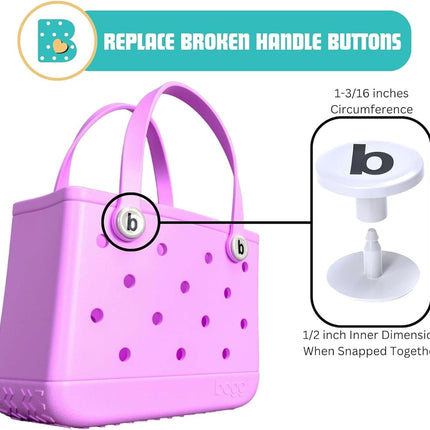 4-Pack Replacement Buttons with B for Bogg Bag Handle Strap..