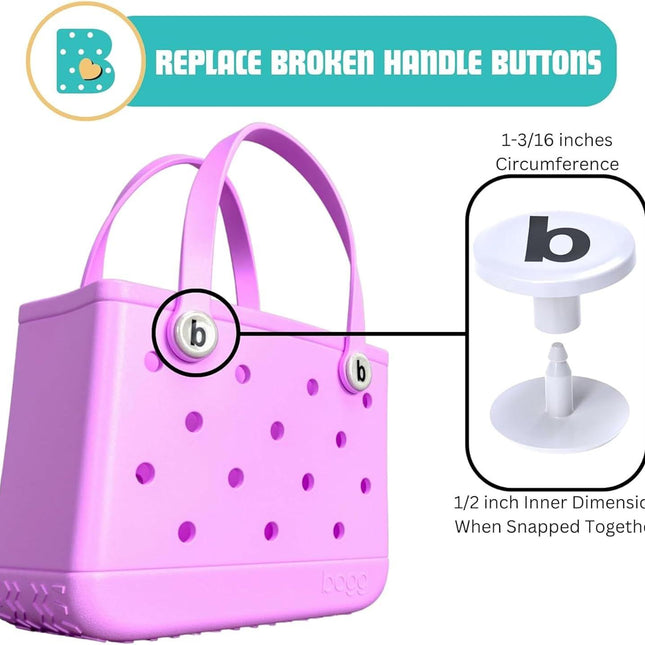4-Pack Replacement Buttons with B for Bogg Bag Handle Strap..