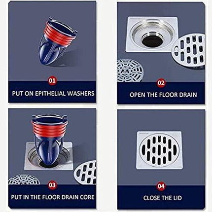 Shower Floor Drain Backflow Preventer One Way Drain Valve Sewer Core Patented Magnetic Drainage Insert Drain Plug(1.5-1.77in Hole) (Suitable for Tube Depth 2.56-4.13in) (Depth 2.56in).