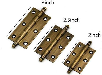 4Pack Decorative Antique Brass Kitchen Cabinet Hinges Bronze Furniture Cupboard Door Butt Hinges 3inch (4,3").