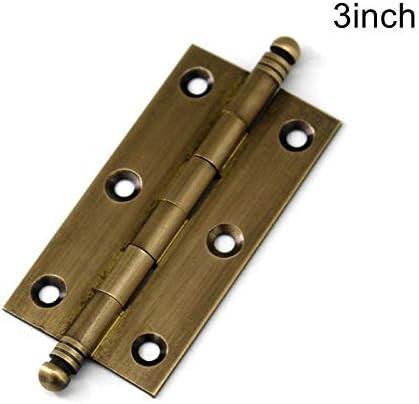 4Pack Decorative Antique Brass Kitchen Cabinet Hinges Bronze Furniture Cupboard Door Butt Hinges 3inch (4,3").