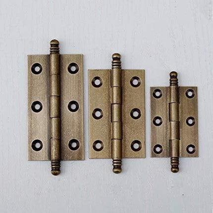 4Pack Decorative Antique Brass Kitchen Cabinet Hinges Bronze Furniture Cupboard Door Butt Hinges 3inch (4,3").