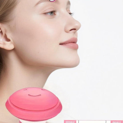 Jaw Exerciser,Double Chin Reducer,Facial Yoga for Skin Tighten Firm,Face Exerciser& Jawline Shaper, Jaw Trainer,Facial and Neck Exercise for Women and Men,Double Chin Breathing Exercise Device (Pink).