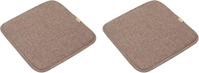Square Bar Stool Seat Cushion with Ties 11 x 11 Inch Soft Comfort Stool Cushion Cover Barstool Cushion Seat Pad Set of 2 (11x11 inch, Coffee).