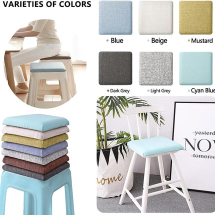 Chair Cushions Memory Foam Kitchen Chair Pads, 11 Inch Anti-Slip Square Seat Cushion for Dining Chair with Removable Non Skid Cover,Brown,2 Pack.