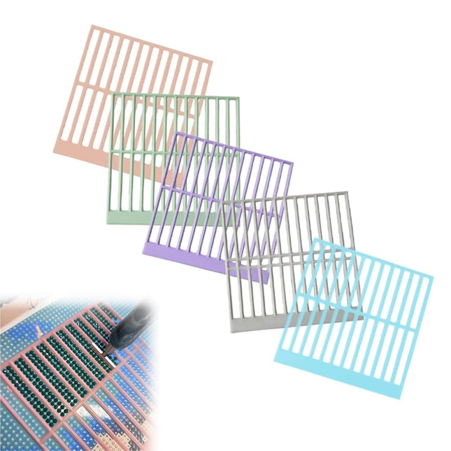 Ruler for Diamond Art, Ruler Diamond Dot Drill Alignment Tool，DIY Diamonds Painting Tools for Full Drill or Partial Kits (5*pcs).