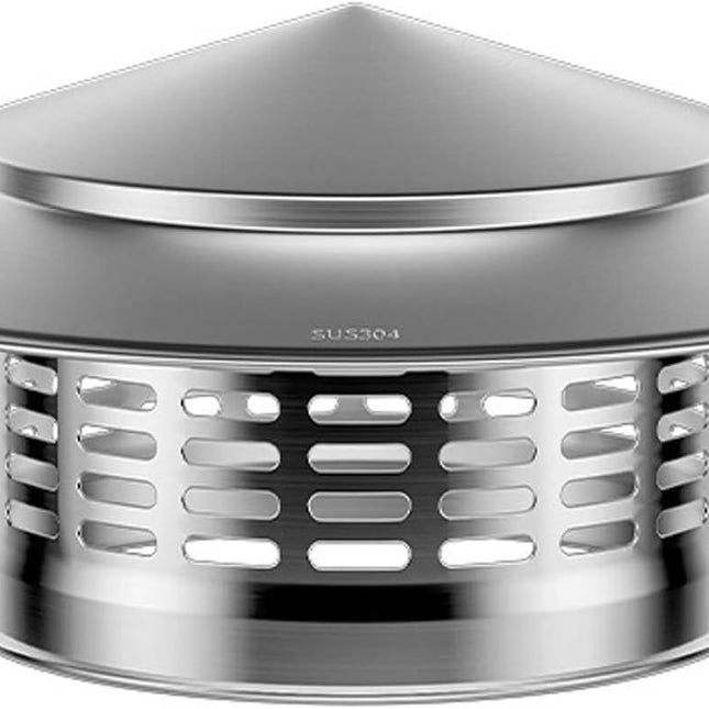8 Inch Round Chimney Cap, 8 Inch Chimney Cap with Screen, Stove Pipe Topper, 304 Stainless Steel(Full Width: 8in, Interior Width: 7.87in).