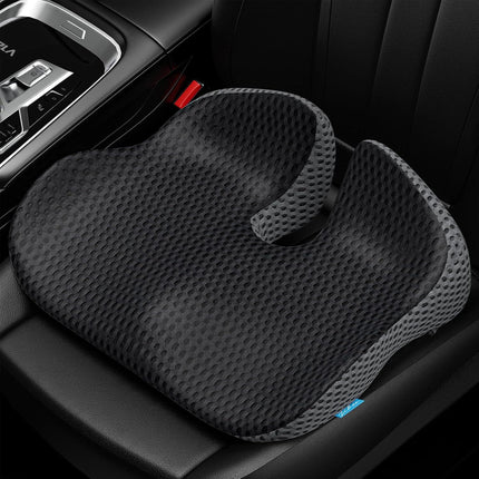 Wedge Car Seat Cushion for Driving, Innovative Seat Cushion with Honeycomb Gel & Memory Foam for Enhanced Breathability & Support, Car Cushions for Hip Pain Relief, Improve Vision/Posture, Black.