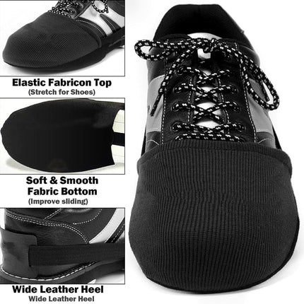 Bowling Shoe Covers, 1 Pair of Bowling Shoe Cover, Adjustable Sole Slide Covers with Elastic Band, One Size Fits Most Bowling Shoes, Men Women Sports & Dancing.