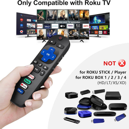 (Pack of 4) 2 Pack Replaced Remote Control only for Roku TV, 2 Pack Remote Control Cover for Roku Remote.