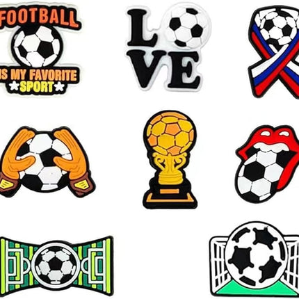 38pcs Soccer Ball Charms for Clog Shoe Decoration, Sports Soccer Football Shoe Charms Accessories Pack,Cute Random Charms.