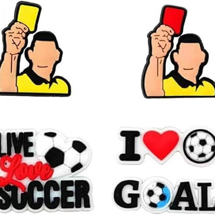 38pcs Soccer Ball Charms for Clog Shoe Decoration, Sports Soccer Football Shoe Charms Accessories Pack,Cute Random Charms.