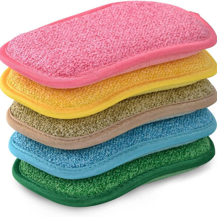 Multipurpose Kitchen Scrub Sponges, Heavy Duty Cleaning Non-Scratch Scrub Sponge, Reusable Microfiber Sponge for Household Cleaning, Random Colors (Multicolour).