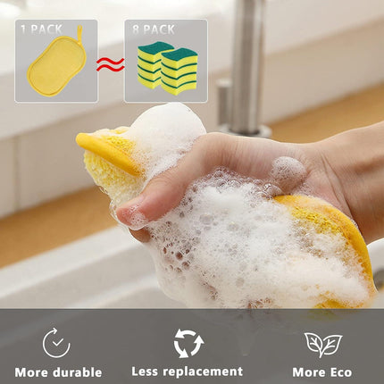 Multipurpose Kitchen Scrub Sponges, Heavy Duty Cleaning Non-Scratch Scrub Sponge, Reusable Microfiber Sponge for Household Cleaning, Random Colors (Multicolour).