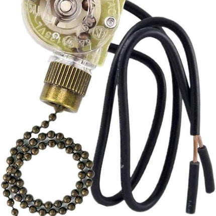 Ceiling Fan Light Switch Zing Ear Pull Chain Switch ZE-109 Fan Light Switch, On-Off Speed with Pull Chain Compatible with Ceiling Light Fans, Lamps and Wall Lights.(Bronze).