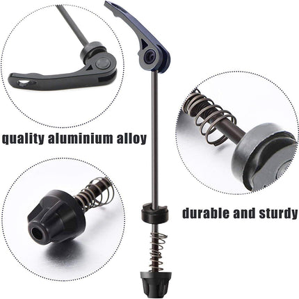 Road Mountain Bicycle MTB Wheel Hub Front and Rear Skewers Quick Release Skewer Clip Bolt Lever Axle QR 145/180 mm, a Pair.