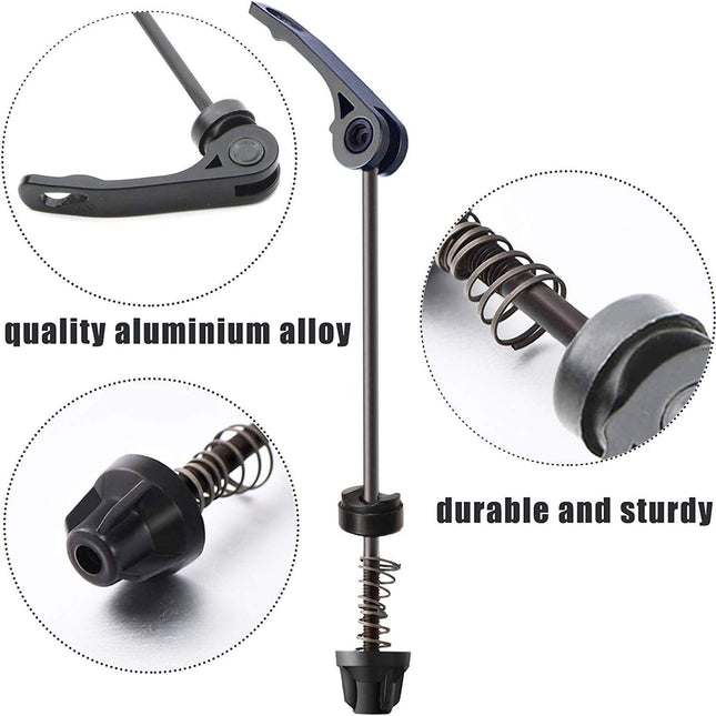 Road Mountain Bicycle MTB Wheel Hub Front and Rear Skewers Quick Release Skewer Clip Bolt Lever Axle QR 145/180 mm, a Pair.