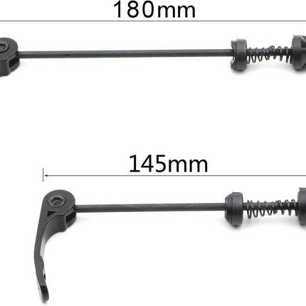 Road Mountain Bicycle MTB Wheel Hub Front and Rear Skewers Quick Release Skewer Clip Bolt Lever Axle QR 145/180 mm, a Pair.