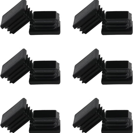 , 2 Inch 2x2 Square Tube End Cap Plastic Plugs 12 Pack, 2 Inch 2x2 Square Tubing Plug 2x2 Tube End Caps Fence Post Pipe Cap Cover Tubing Insert Chair Glide Finishing Plugs, Black.