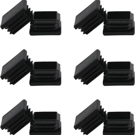 , 2 Inch 2x2 Square Tube End Cap Plastic Plugs 12 Pack, 2 Inch 2x2 Square Tubing Plug 2x2 Tube End Caps Fence Post Pipe Cap Cover Tubing Insert Chair Glide Finishing Plugs, Black.