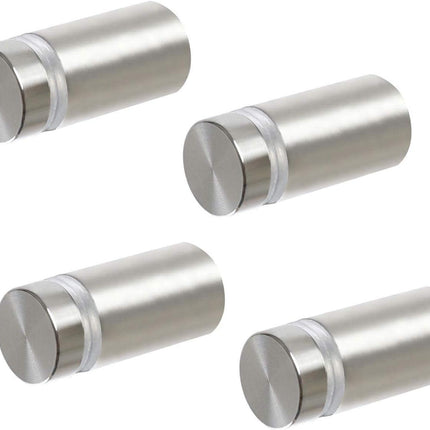 Standoff Screws for Wall Mount Acrylic Picture Frame Hardware 1/2" x 1" Aluminum Silver Finish Nails for Acrylic Glass Sign Holder 4 Pcs.