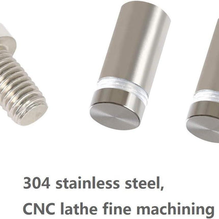 Standoff Screws for Wall Mount Acrylic Picture Frame Hardware 1/2" x 1" Aluminum Silver Finish Nails for Acrylic Glass Sign Holder 4 Pcs.