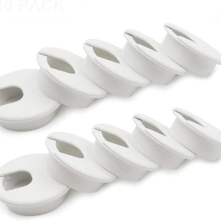 2" Desk Grommet(10 Pack), Wire Cable Hole Cover Plastic Wire Organizers for Office PC Computer Desk Cord Management (White).