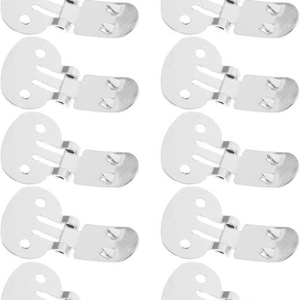 10pcs Shoe Clips for Diy Crafts: Stainless Steel Flat Blank Shoe Embellishments for Decoration Silver (1.25 X 0.78 Inch).