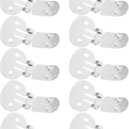 10pcs Shoe Clips for Diy Crafts: Stainless Steel Flat Blank Shoe Embellishments for Decoration Silver (1.25 X 0.78 Inch).