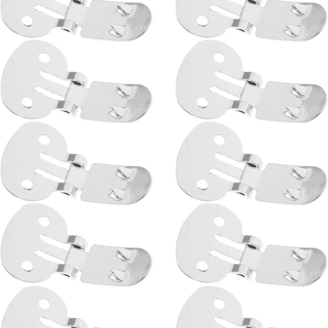 10pcs Shoe Clips for Diy Crafts: Stainless Steel Flat Blank Shoe Embellishments for Decoration Silver (1.25 X 0.78 Inch).