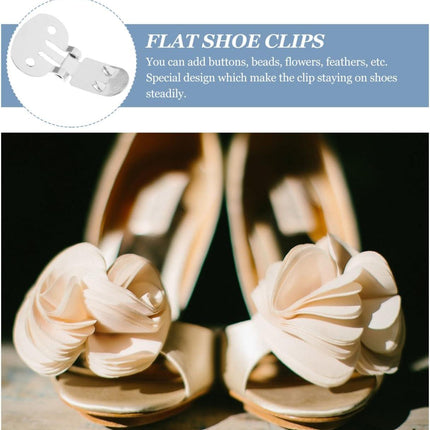10pcs Shoe Clips for Diy Crafts: Stainless Steel Flat Blank Shoe Embellishments for Decoration Silver (1.25 X 0.78 Inch).