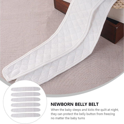 6pcs Cotton Baby Belly Band Infant Umbilical Cord Soft Newborn Navel Belt (White).