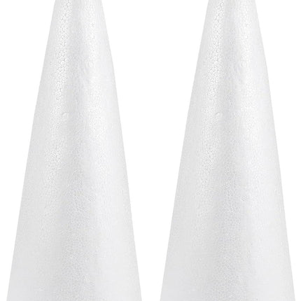 2pcs Foam Cones Christmas Tree Cones for DIY Modeling Craft Floral Arranging Supplies (38x13.5cm).