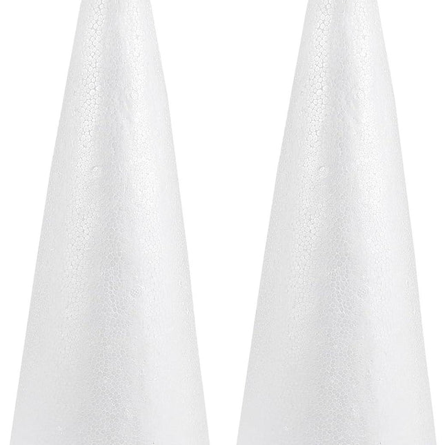 2pcs Foam Cones Christmas Tree Cones for DIY Modeling Craft Floral Arranging Supplies (38x13.5cm).