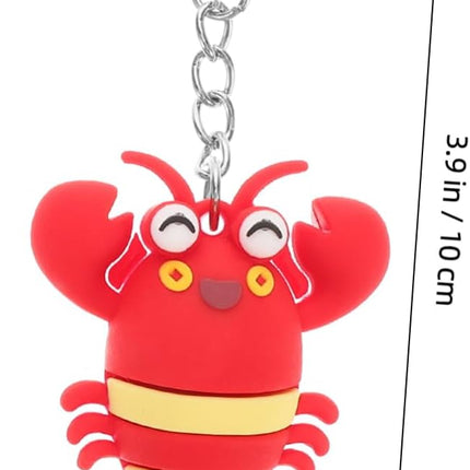 10pcs Simulation Sea Animals Keychains Cute Cartoon Lobster Key Pendant Decor for Bags Backpacks and Phones Fun Party Favors for Boys.