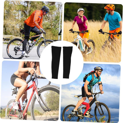 1Pair Thermal Cycling Leg Warmers for Men Women Fleece Lined Knee Sleeves for Outdoor Sports Compression Support for Running Biking Relief Calf Sleeves.