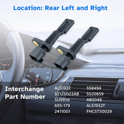 Rear ABS Wheel Speed Sensor Left Right fit for 07-17 Jeep Wrangler, 08-12 Jeep Liberty, 07-11 Dodge Nitro, 2007 2008 2009 2010 2011 2012 2013 2014 2015 2016 2017, Driver Passenger, ALS1932, 2pcs.