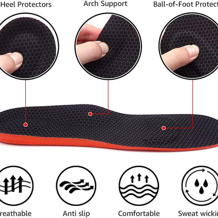 Arch Support Insoles, Relief from Plantar Fasciitis, Metatarsal and Heel Pain, Comfortable Breathable Shoe Inserts, Shock Absorption for Women and Kids (Small).