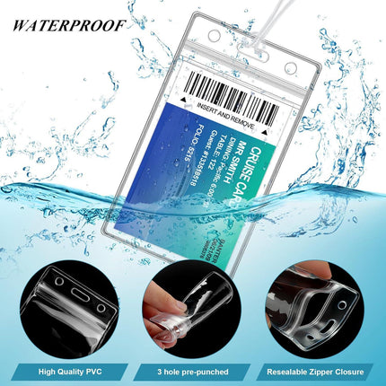 100 Pack Clear Plastic Luggage Bag Tag Holder Badge Label Tag Holder with 100 Pack Luggage Loops Straps for Office Business Travel Supplies.